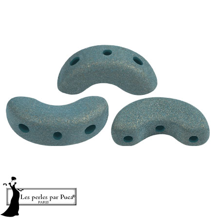 5x10mm Arcos® glass beads by Puca® - Trendy Persian Blue Mat x10g