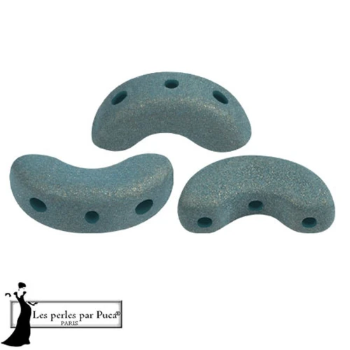 5x10mm Arcos® glass beads by Puca® - Trendy Persian Blue Mat x10g