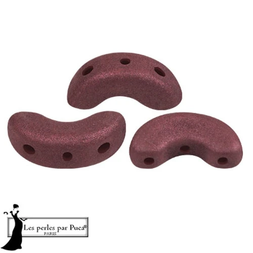 5x10mm Arcos® glass beads by Puca® - Trendy Wine Lees Mat x10g