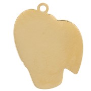 18x14mm 304L stainless steel Philodendron charm epoxy resin - Green x1