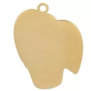 18x14mm 304L stainless steel Philodendron charm epoxy resin - Green x1