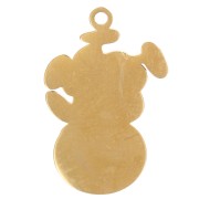 18x12mm 304L stainless steel plant charm epoxy resin - Green - Gold x1