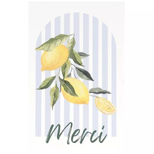 Lemon jewelry cards - Merci cards - Sky blue - Yellow x10