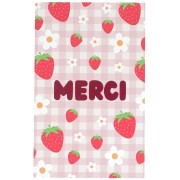 Jewelry cards - Merci cards - Strawberries and flowers pattern x10|raw }}