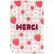 Flower - Cartes à bijoux - cartes de remerciements - Merci - motif Fraises et Fleurs x10 Cartes à bijoux - cartes de remerciements - Merci - motif Fraises et Fleurs x10