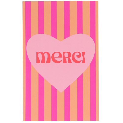 Jewelry cards - Merci cards - Orange - Fuchsia - Pink x10