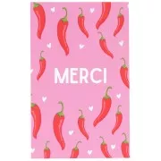 heart - Cartes à bijoux - cartes de remerciements - Merci - motif Piments - Rose x10 Cartes à bijoux - cartes de remerciements - Merci - motif Piments - Rose x10
