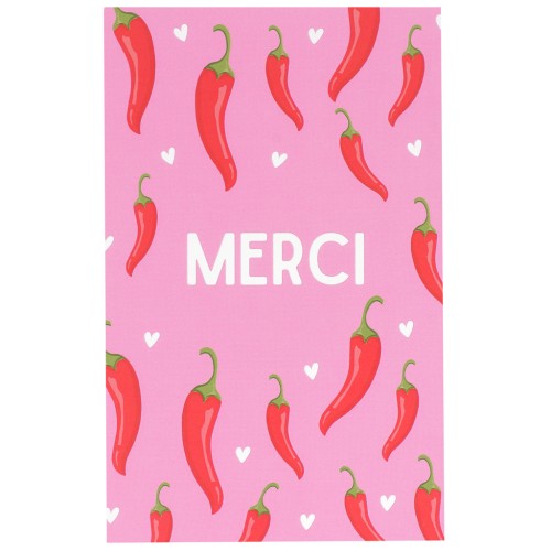 Jewelry cards - Merci cards - Peppers pattern - Pink x10