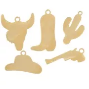 Stainless steel 304L Mix of Western epoxy charms - By Perles&Co - Gold x5