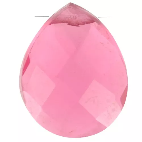 12x10mm Bead drop faceted - briolette plate imit gem Hydro Pink Tourmaline x1