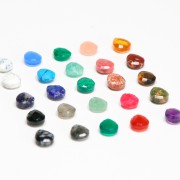 12x10mm Bead drop faceted - briolette plate imit gem Hydro Pink Tourmaline x1