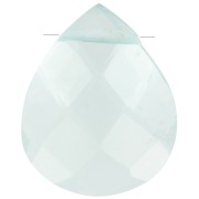 12x10mm Bead drop faceted - flat briolette imitation gem - Hydro Aqua x1|raw }}