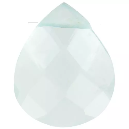 12x10mm Bead drop faceted - flat briolette imitation gem - Hydro Aqua x1