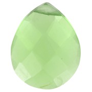 12x10mm bead drop faceted - briolette plate imit gem Hydro Green Tourmaline x1
