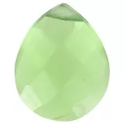 Tourmaline - Perle goutte facettée - briolette plate 12x10mm imit gemme Hydro Tourmaline verte Perle goutte facettée - briolette plate 12x10mm imit gemme Hydro Tourmaline verte