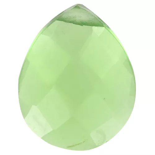 12x10mm bead drop faceted - briolette plate imit gem Hydro Green Tourmaline x1