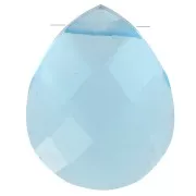 12x10mm Bead drop faceted - flat briolette imitation gem Hydro Blue Topaz x1