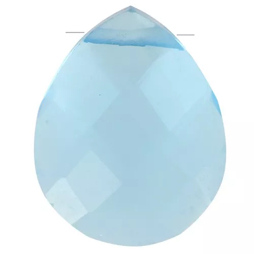 12x10mm Bead drop faceted - flat briolette imitation gem Hydro Blue Topaz x1