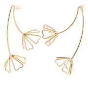 60x49mm 304L stainless steel 3D flower earrings - Gold x2