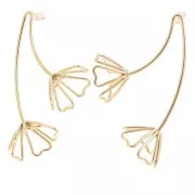 60x49mm 304L stainless steel 3D flower earrings - Gold x2