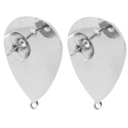Drop earstuds 22x14 mm - Stainless steel 304 x2