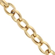 Trace 12 mm mesh chain - 304 stainless steel, gold-plated x50cm