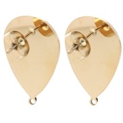Drop Earstuds 22x14 mm - 304 Stainless Steel Gold x2