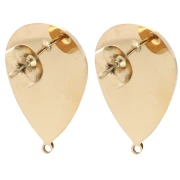 Drop Earstuds 22x14 mm - 304 Stainless Steel Gold x2