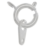Spring clasp with 9 mm tag - Silver x1|raw }}