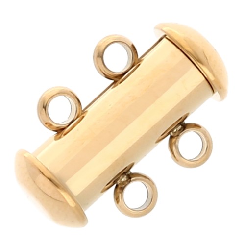 2-row 15 mm magnetic and sliding clasp - 304 gold-plated stainless steel x1