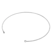 Slim 1.5x170 mm beaded bracelet with 2 closed rings - 304 stainless steel x1