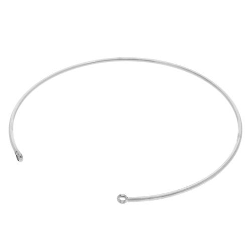 Slim 1.5x170 mm beaded bracelet with 2 closed rings - 304 stainless steel x1