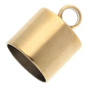 Cylindrical end caps for 9 mm cord - 303 Gold stainless steel x4