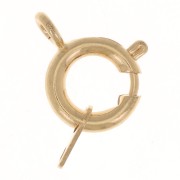 fine Gold plated springing clasp with tag 9mm|raw }}