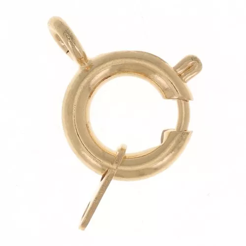 fine Gold plated springing clasp with tag 9mm