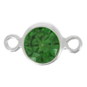 4.5mm 925 Sterling Silver Round Spacers with Zirconium Oxide - Green x1|raw }}
