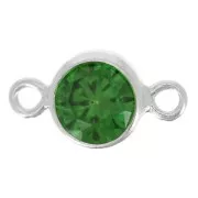 Intercalaire rond 4.5 mm avec oxyde de Zirconium - Vert - Argent 925 x1