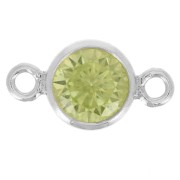 4.5mm 925 Sterling Silver Round Spacers with Zirconium Oxide - Lime x1|raw }}