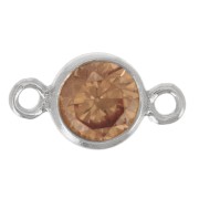 4.5mm 925 Sterling Silver Round Spacers with Zirconium Oxide - Champagne x1|raw }}