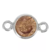 Intercalaire rond 4.5 mm avec oxyde de Zirconium - Champagne - Argent 925 x1