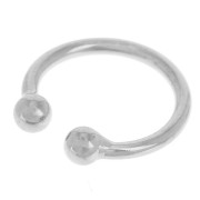 Fine silver plated 13 mm earring with balls x1