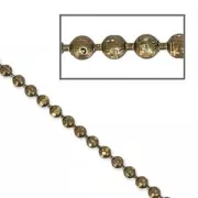 Faceted ball chain1.5 mm Bronze tone x1m