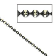 Faceted ball chain 1.5 mm Black/golden tone x1m|raw }}