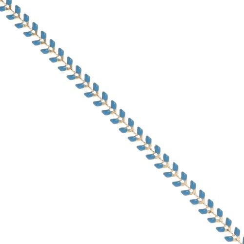 Epoxy resin herringbone chain 6.3 mm Blue gold x 20cm
