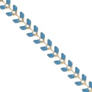 Epoxy resin herringbone chain 6.3 mm Blue gold x 20cm