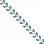 Epoxy resin herringbone chain 6.3 mm Blue gold x 20cm