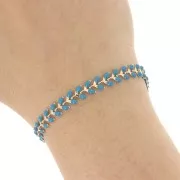 Epoxy resin herringbone chain 6.3 mm Blue gold x 20cm