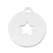 925 Sterling Silver star charm 13 mm x1