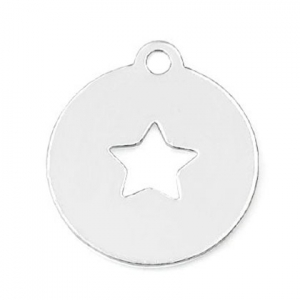 925 Sterling Silver star charm 13 mm x1