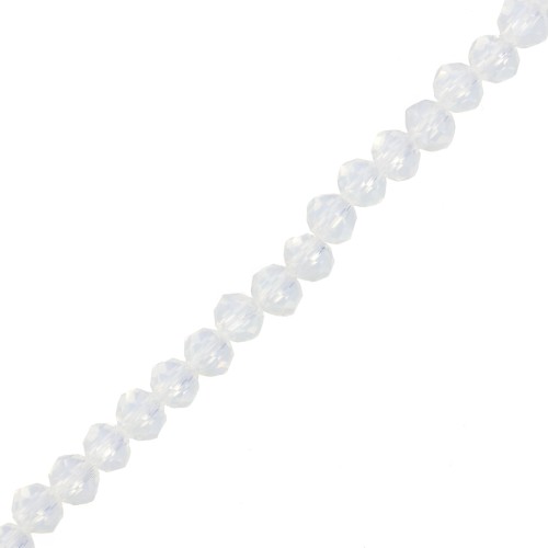 4x3.5mm Round faceted beads - Crystal x40cm